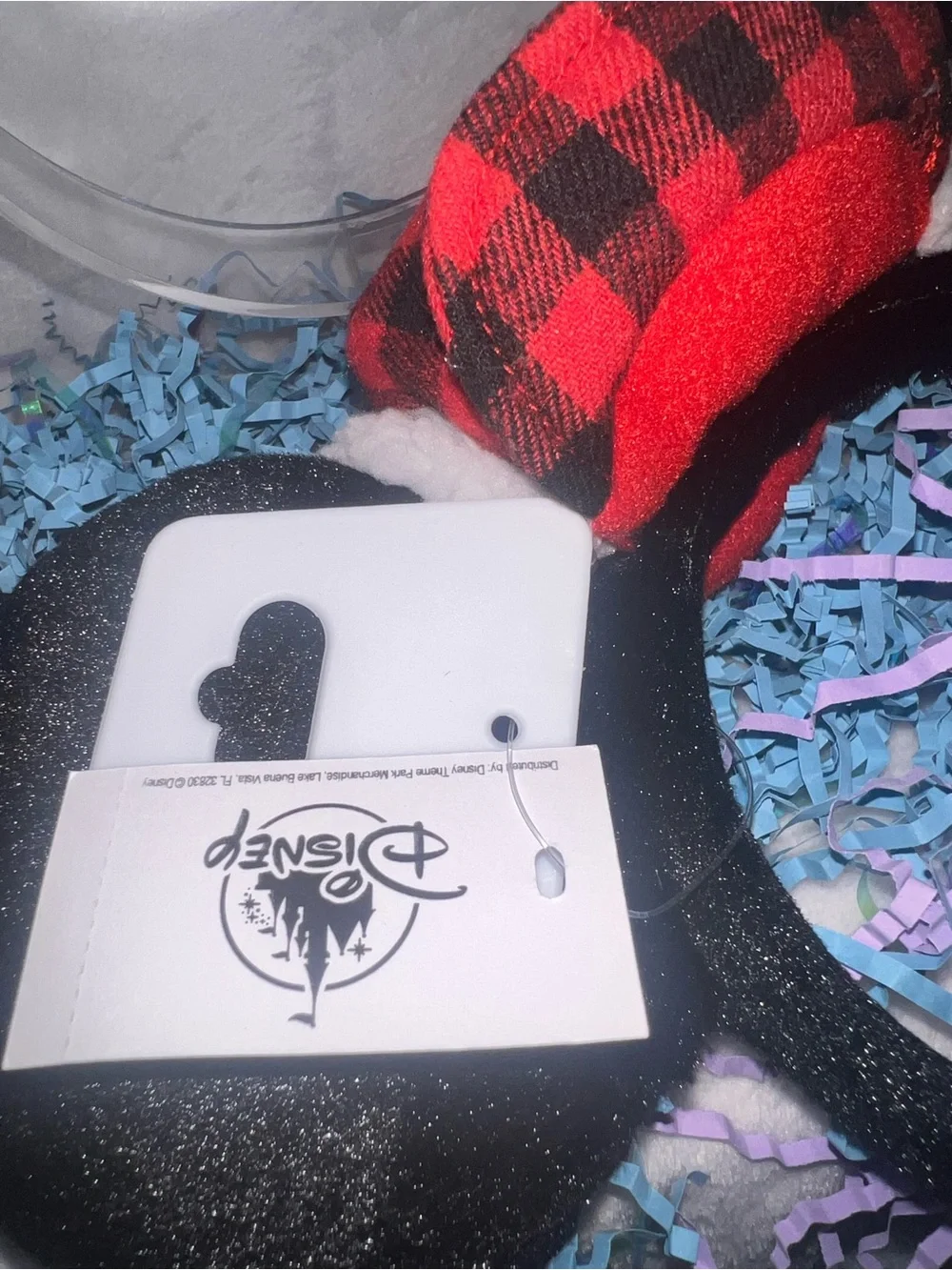 Authentic Disney Parks Buffalo Plaid Hat Mickey Minnie Ear Headband NWT